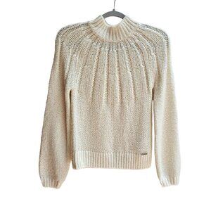 Abercrombie & Fitch Women's XS Cream Chunky Knit Mock Neck Sweater